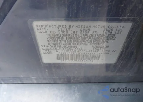 2019 Nissan Kicks Sv z USA, uszkodzony, nr VIN 3N1CP5CU6KL569495